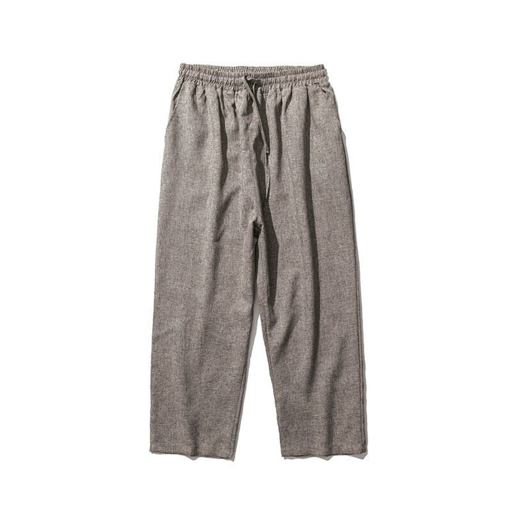 Pantaloni da uomo in cotone e lino con tasche, lunghezza 7-8, Buddha Stones Summer Plain - image 10