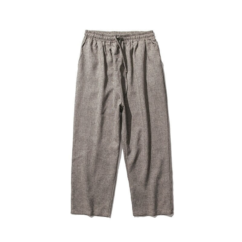 Pantaloni da uomo in cotone e lino con tasche, lunghezza 7-8, Buddha Stones Summer Plain - image 10