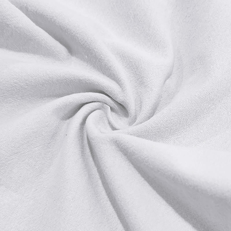 Pantaloni da uomo in cotone casual con bottoni in tinta unita e tasche Buddha Stones - image 8