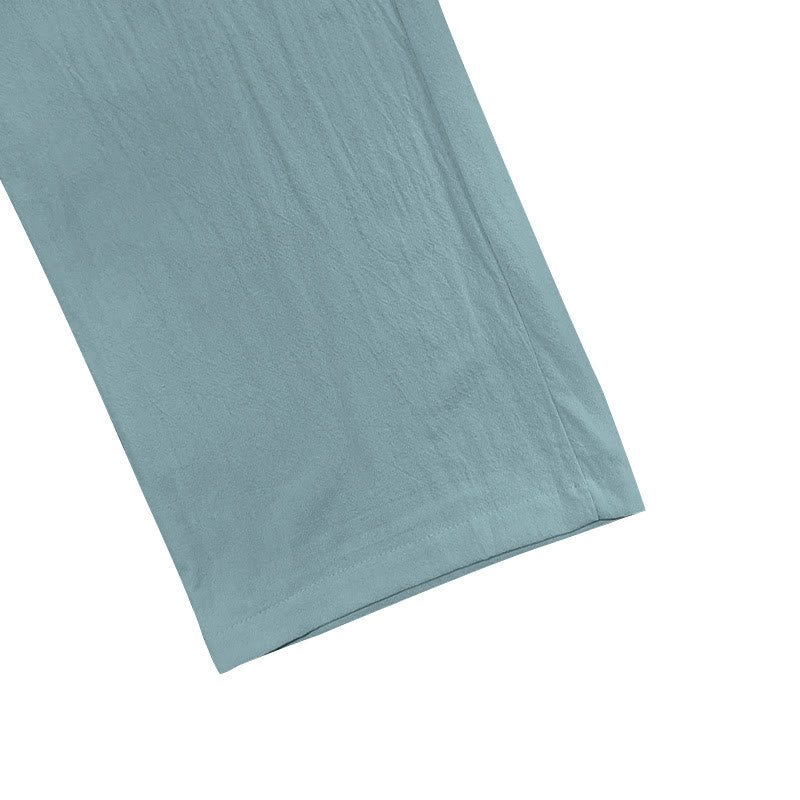 Pantaloni da uomo in cotone casual con bottoni in tinta unita e tasche Buddha Stones - image 21