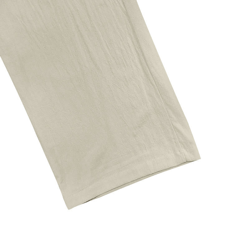 Pantaloni da uomo in cotone casual con bottoni in tinta unita e tasche Buddha Stones - image 37