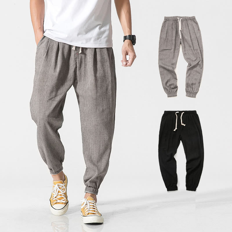 Pantaloni da uomo con tasche e coulisse semplici con motivo Buddha Stones - Grigio - US/UK/AU46, EU56 (5XL) - image 1