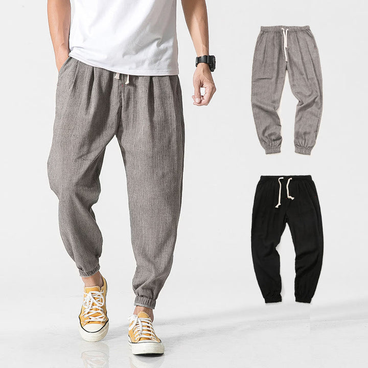 Pantaloni da uomo con tasche e coulisse semplici con motivo Buddha Stones - Grigio - US/UK/AU46, EU56 (5XL) - image 1
