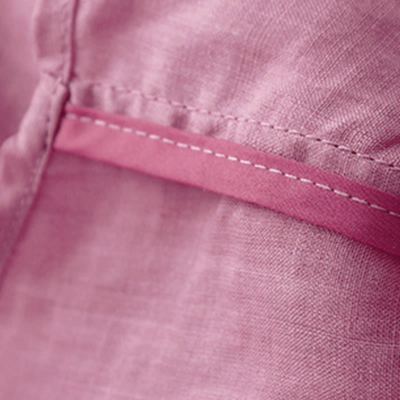 Camicia da donna in cotone a maniche corte, casual, ampia e semplice, con scollo a V e motivo Buddha Stones - image 22