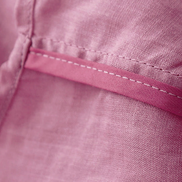Camicia da donna in cotone a maniche corte, casual, ampia e semplice, con scollo a V e motivo Buddha Stones - image 22