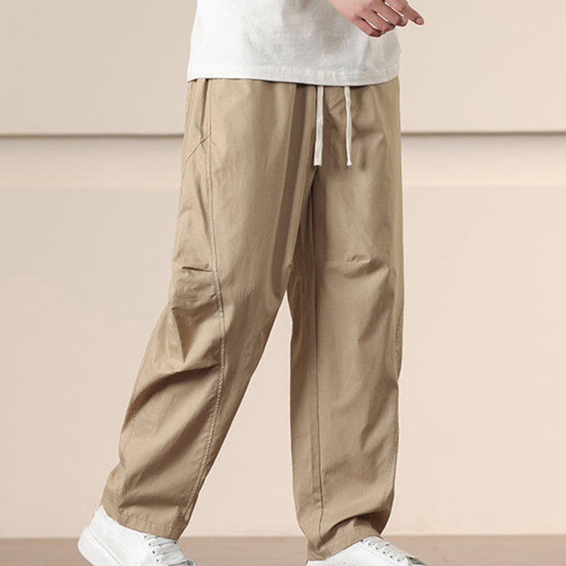 Pantaloni Buddha Stones, casual, vintage, tinta unita, con coulisse e tasche - image 3