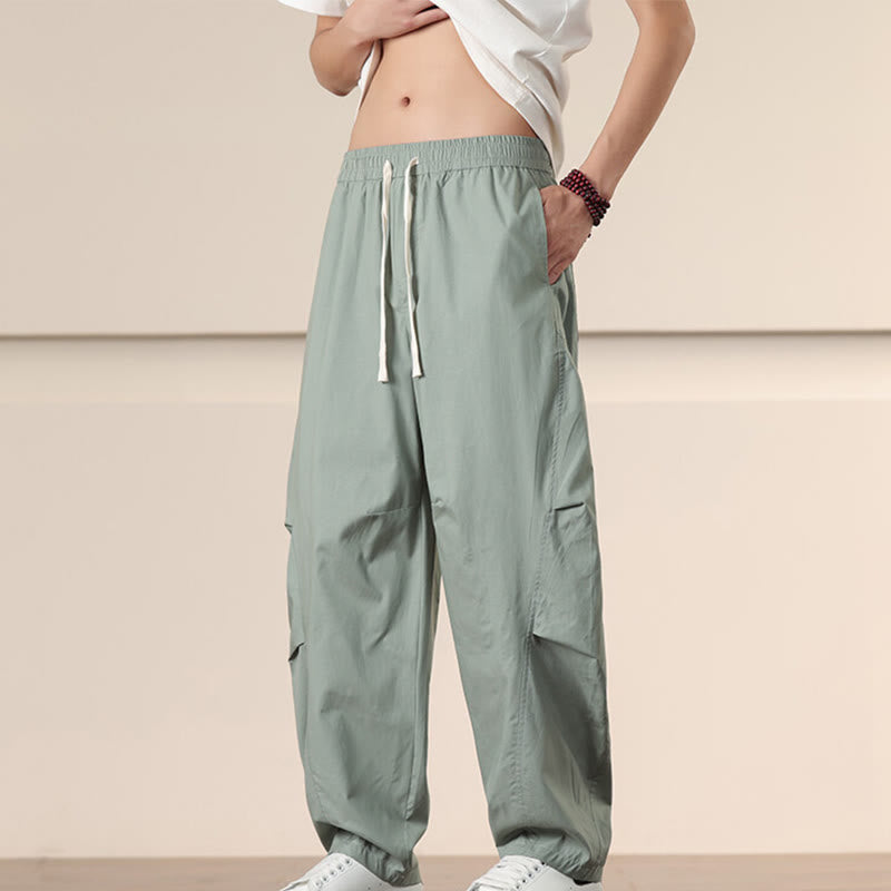 Pantaloni Buddha Stones, casual, vintage, tinta unita, con coulisse e tasche - image 26