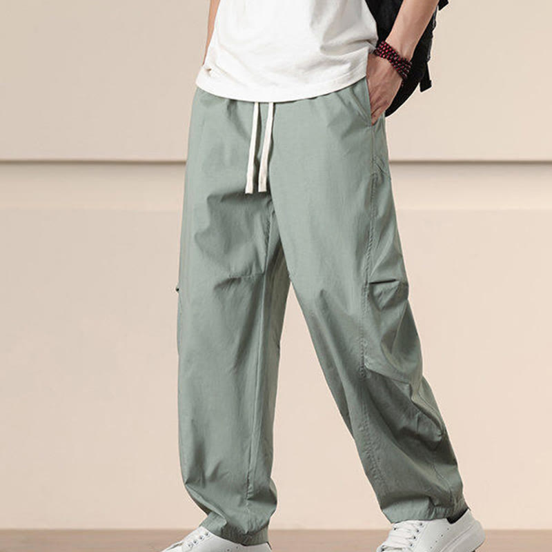 Pantaloni Buddha Stones, casual, vintage, tinta unita, con coulisse e tasche - image 21