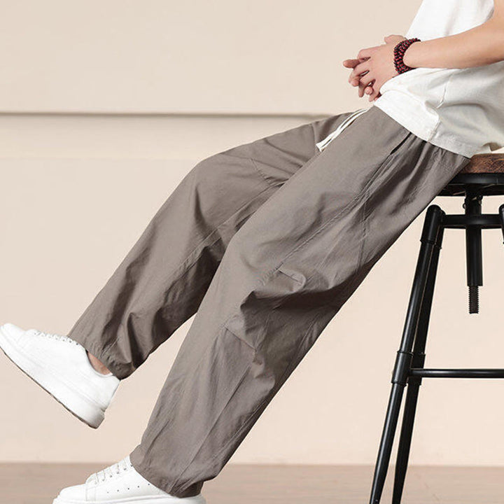 Pantaloni Buddha Stones, casual, vintage, tinta unita, con coulisse e tasche - image 34