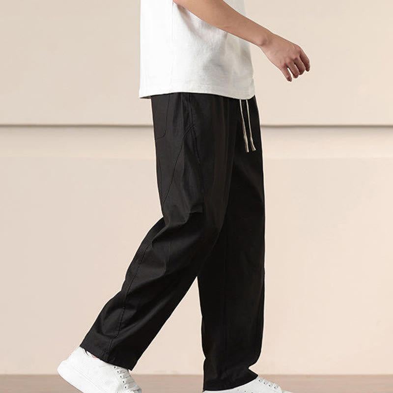 Pantaloni Buddha Stones, casual, vintage, tinta unita, con coulisse e tasche - image 15