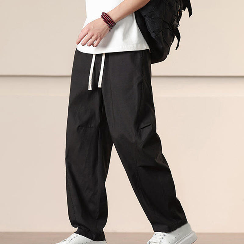 Pantaloni Buddha Stones, casual, vintage, tinta unita, con coulisse e tasche - image 14