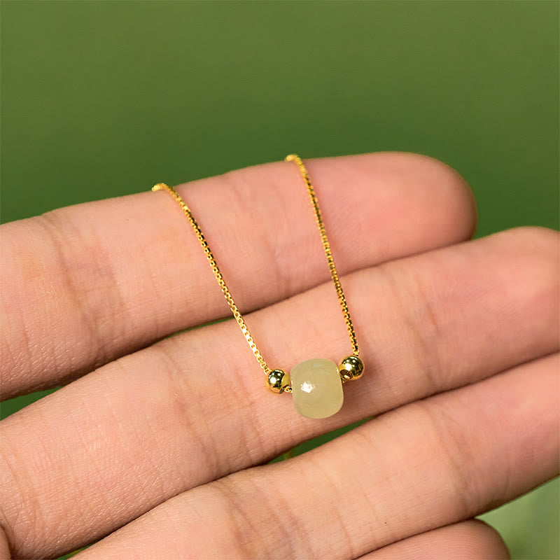 Bracciale a catena con perline di giada naturale in argento sterling 925 Buddha Stones - image 17