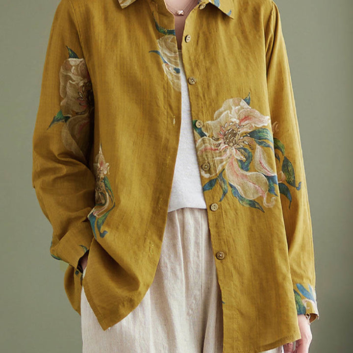 Abbigliamento in cotone con stampa floreale artistica letteraria di Buddha Stones - image 4
