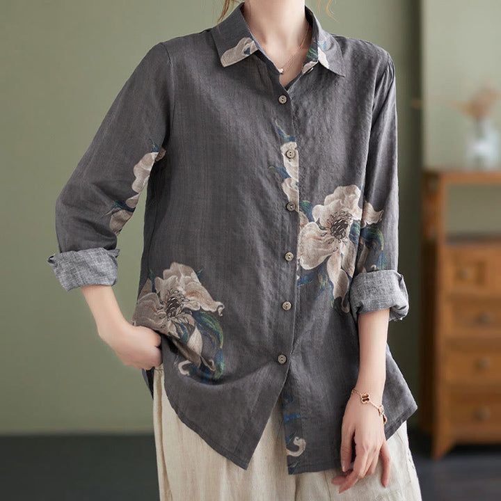 Abbigliamento in cotone con stampa floreale artistica letteraria di Buddha Stones - image 29