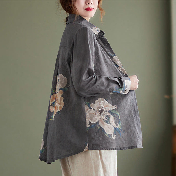 Abbigliamento in cotone con stampa floreale artistica letteraria di Buddha Stones - image 22