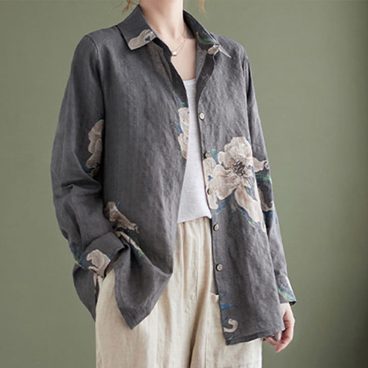 Abbigliamento in cotone con stampa floreale artistica letteraria di Buddha Stones - image 24