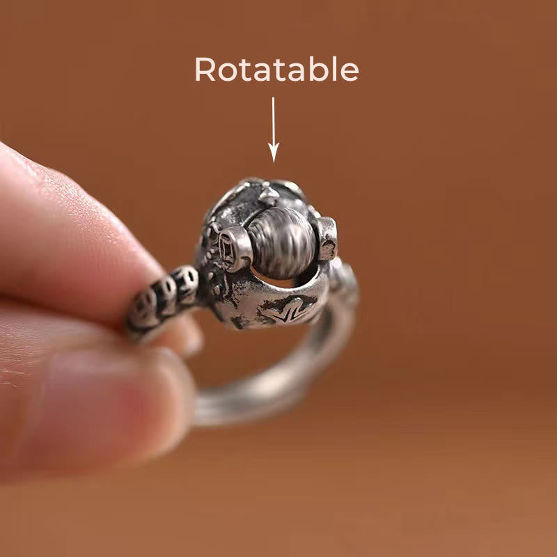 Anello girevole con moneta di rame PiXiu, portafortuna FengShui, Buddha Stones - image 4