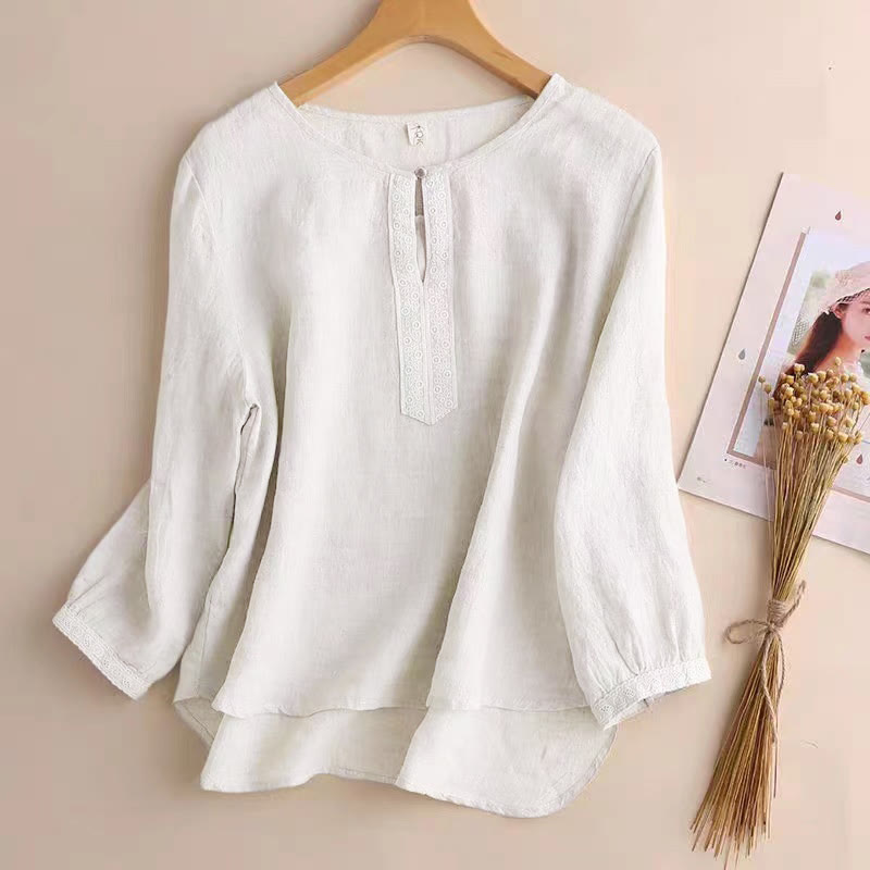Camicia casual da donna con scollo rotondo e maniche a tre quarti, motivo Buddha Stones - Biancheria - US8-10, UK/AU12-14, EU40-42 (2XL) - image 13