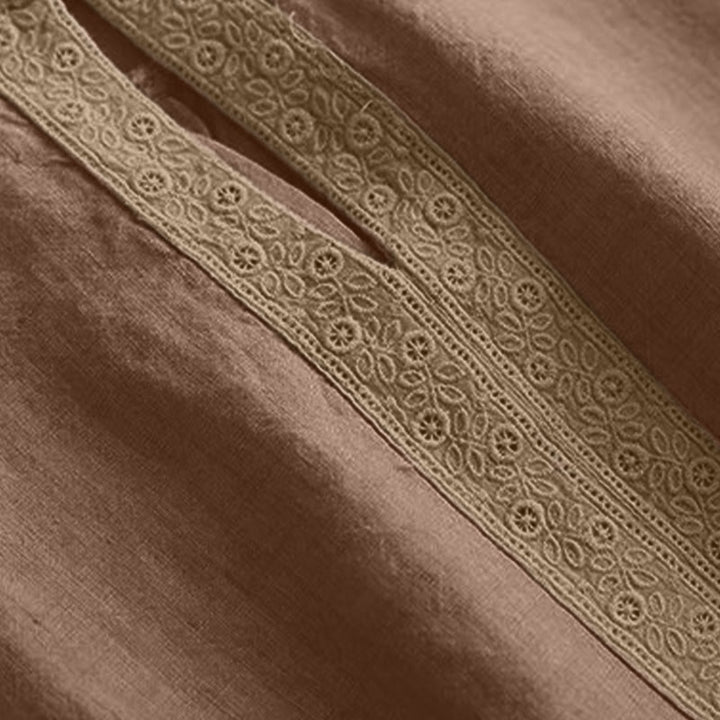 Camicia casual da donna con scollo rotondo e maniche a tre quarti, motivo Buddha Stones - image 5