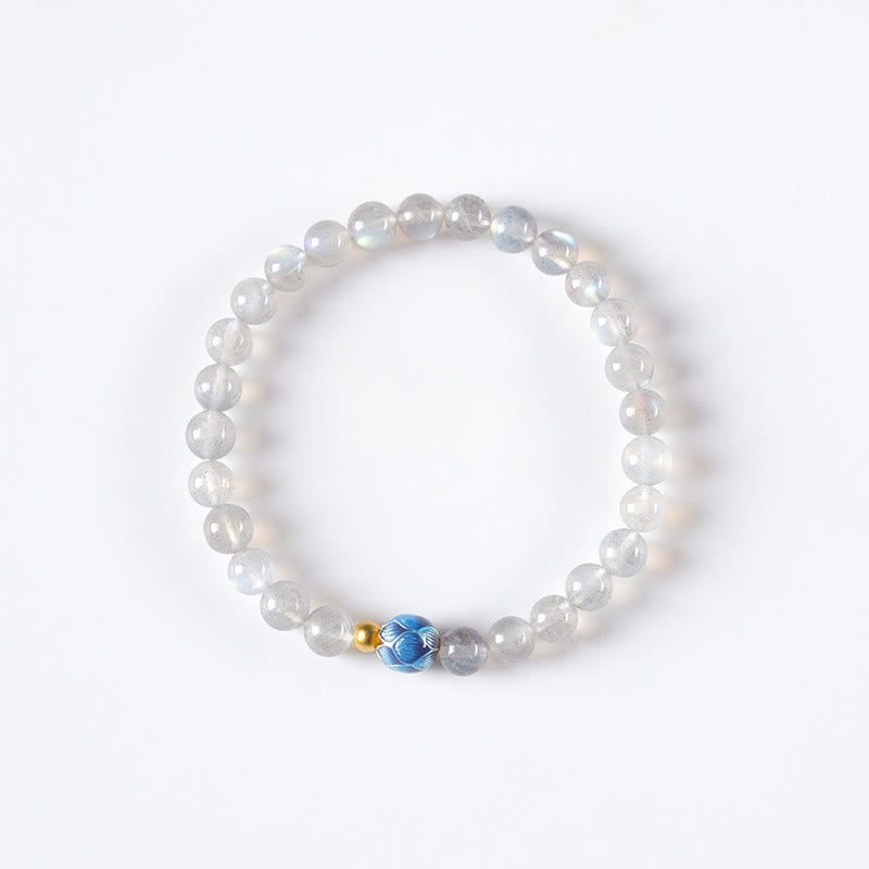 Braccialetto di charme Buddha Stones Natural Moonstone Lotus Love - image 7