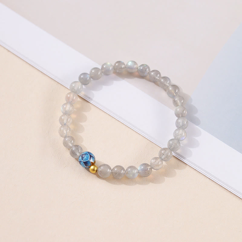 Braccialetto di charme Buddha Stones Natural Moonstone Lotus Love - image 1