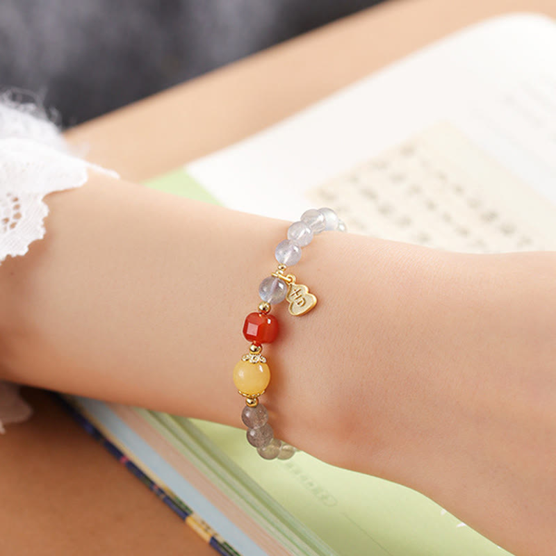 Braccialetto di charme Buddha Stones Natural Moonstone Lotus Love - image 13