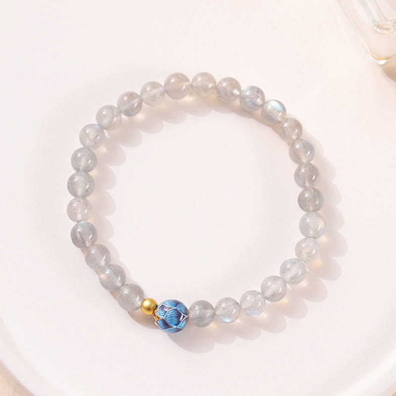 Braccialetto di charme Buddha Stones Natural Moonstone Lotus Love - image 2