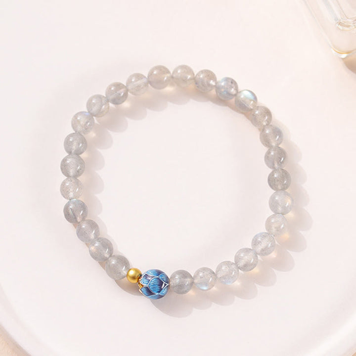 Braccialetto di charme Buddha Stones Natural Moonstone Lotus Love - image 2