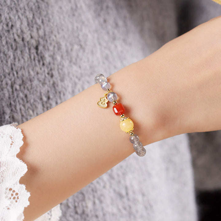 Braccialetto di charme Buddha Stones Natural Moonstone Lotus Love - image 14