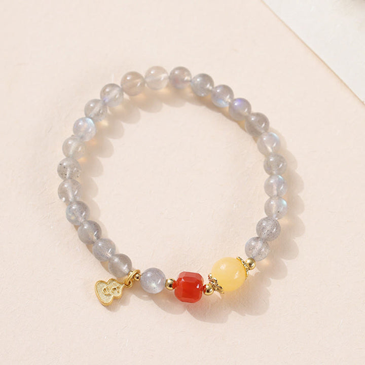 Braccialetto di charme Buddha Stones Natural Moonstone Lotus Love - image 11