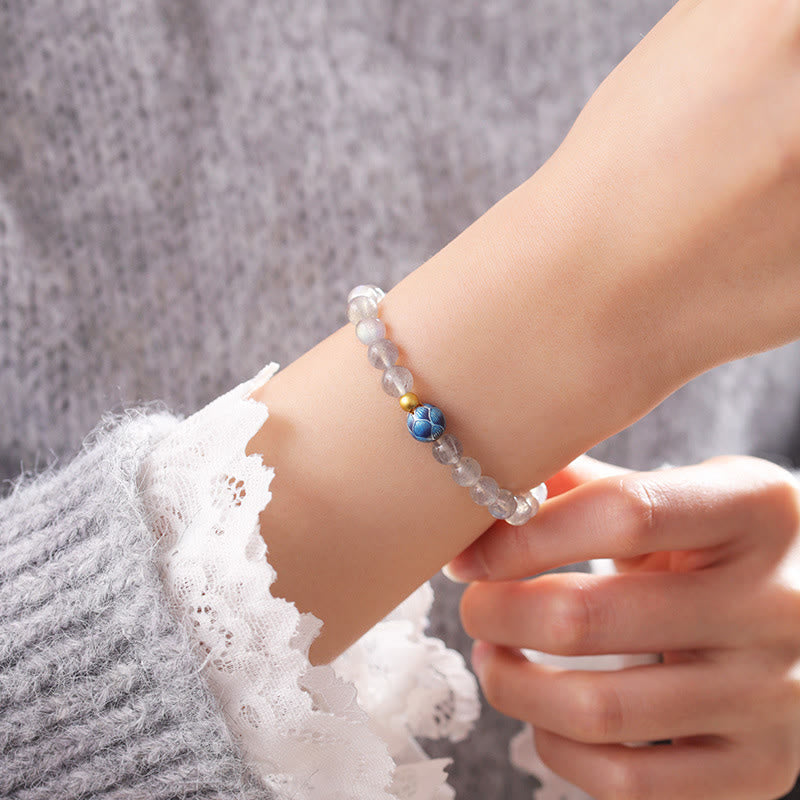 Braccialetto di charme Buddha Stones Natural Moonstone Lotus Love - image 4