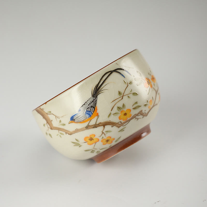 Buddha Stones Uccello sui rami Moneta di rame Tazza da tè Tazza da tè Kung Fu - image 3