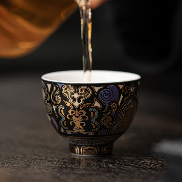 Buddha Stones Thangka nero Buddha Nuvole di buon auspicio Tazza da tè Tazza da tè Kung Fu - image 8