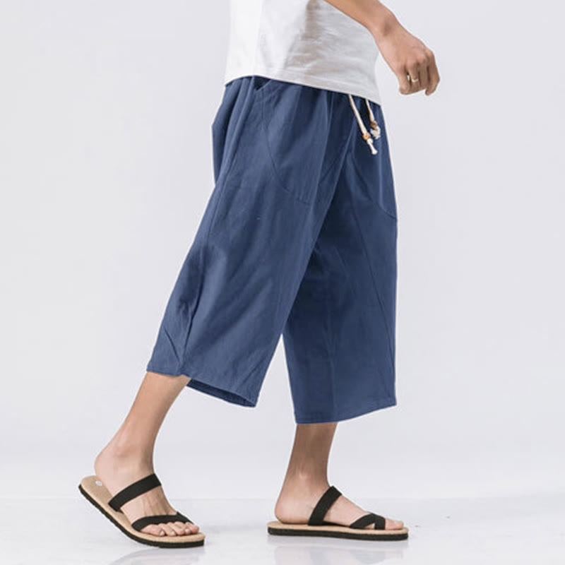 Pantaloni da uomo con coulisse, lunghezza 7-8, casual, semplici e semplici, con tasche, modello Buddha Stones - image 16