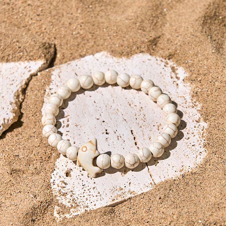 Buddha Stones Pietre naturali varie Bracciale dell'equilibrio spirituale delfino - image 5