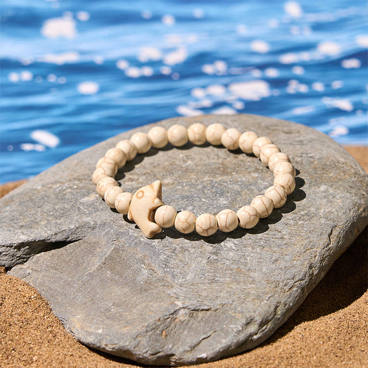 Buddha Stones Pietre naturali varie Bracciale dell'equilibrio spirituale delfino - image 6