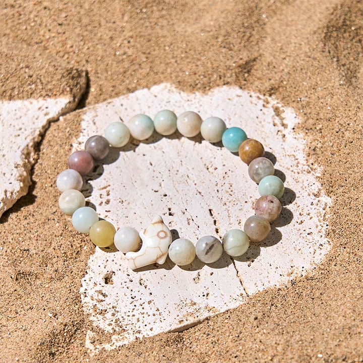 Buddha Stones Pietre naturali varie Bracciale dell'equilibrio spirituale delfino - image 9