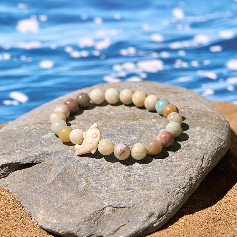 Buddha Stones Pietre naturali varie Bracciale dell'equilibrio spirituale delfino - image 10
