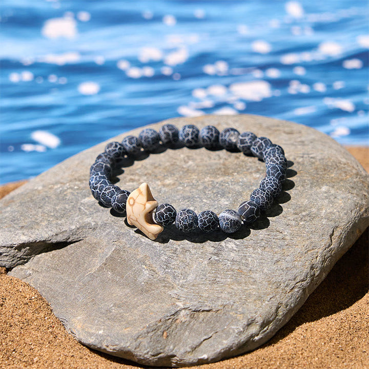 Buddha Stones Pietre naturali varie Bracciale dell'equilibrio spirituale delfino - image 14