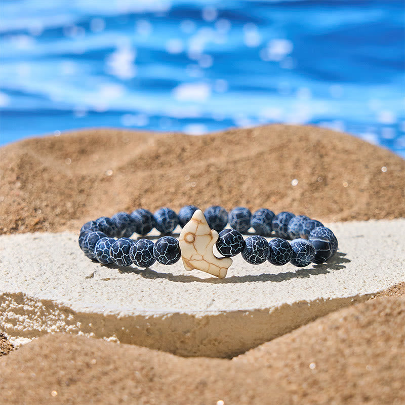 Buddha Stones Pietre naturali varie Bracciale dell'equilibrio spirituale delfino - Agata screpolata (circonferenza del polso: 15-18 cm) - image 12