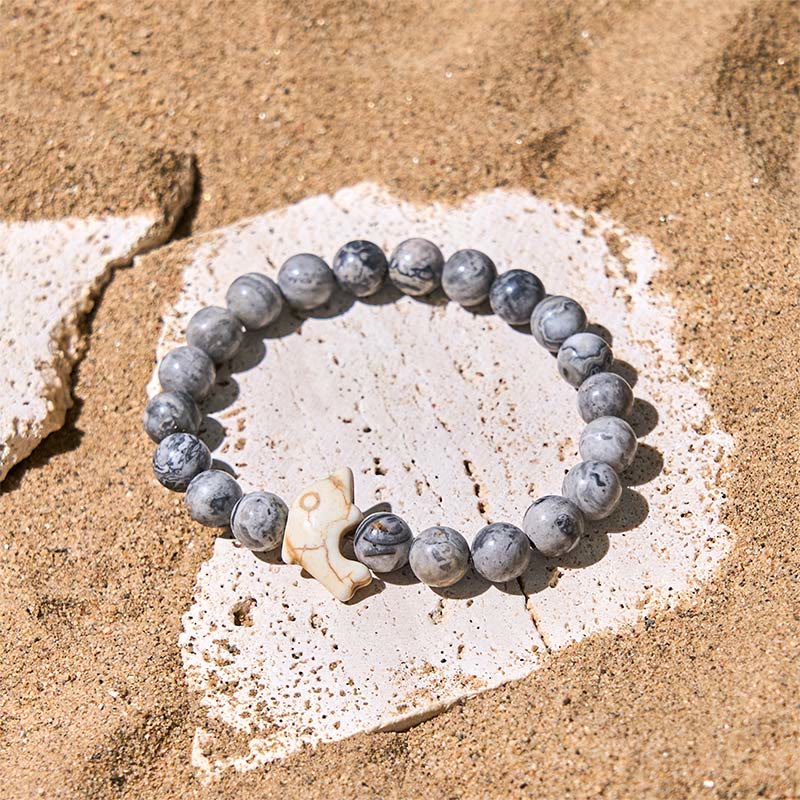 Buddha Stones Pietre naturali varie Bracciale dell'equilibrio spirituale delfino - image 17