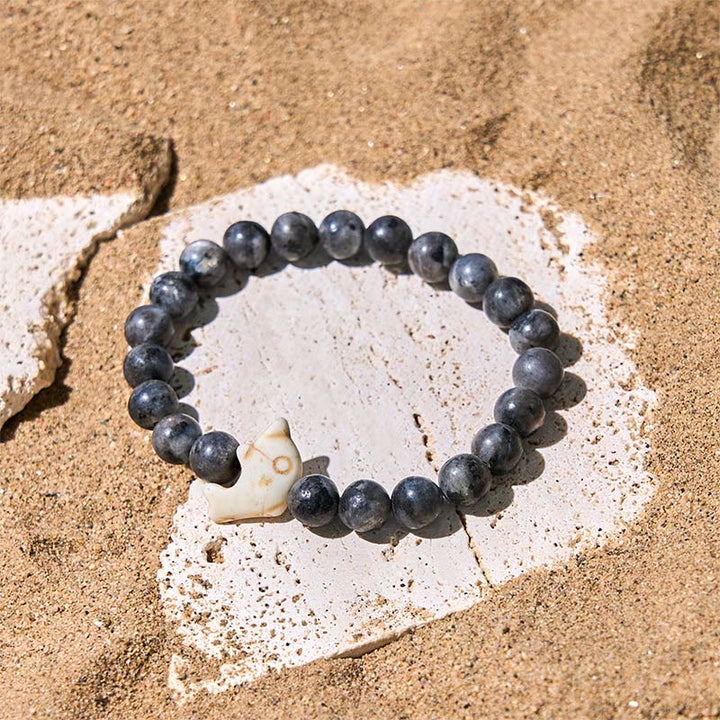 Buddha Stones Pietre naturali varie Bracciale dell'equilibrio spirituale delfino - image 21