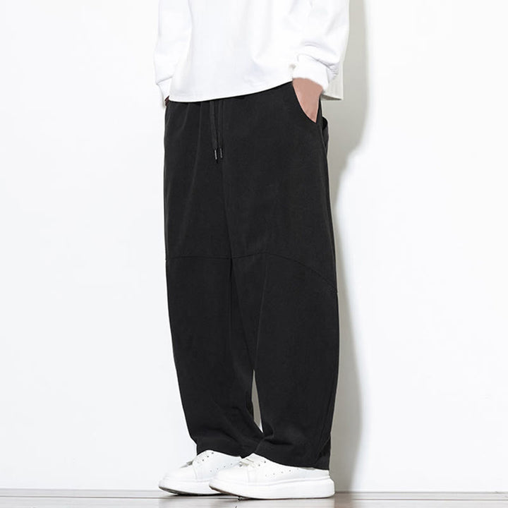 Pantaloni harem da uomo in velluto a coste di cotone con tasche e coulisse in tinta unita con motivo Buddha Stones - image 23