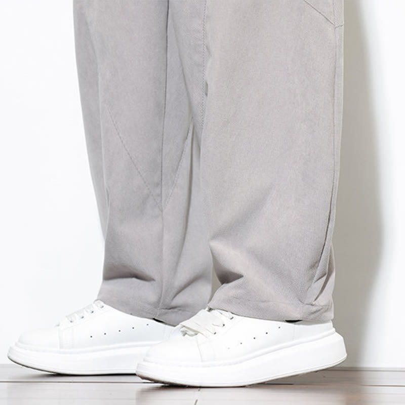 Pantaloni harem da uomo in velluto a coste di cotone con tasche e coulisse in tinta unita con motivo Buddha Stones - image 19