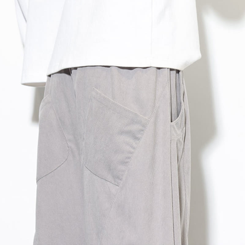 Pantaloni harem da uomo in velluto a coste di cotone con tasche e coulisse in tinta unita con motivo Buddha Stones - image 17