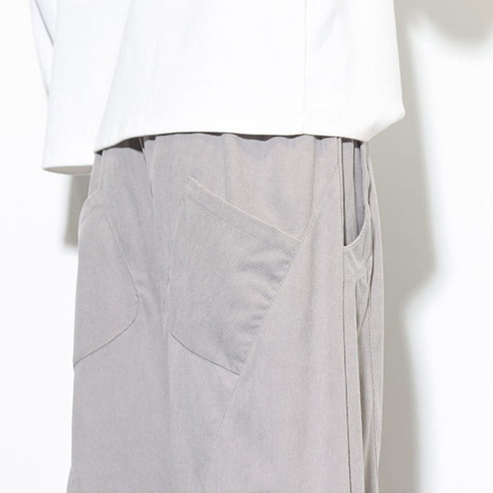 Pantaloni harem da uomo in velluto a coste di cotone con tasche e coulisse in tinta unita con motivo Buddha Stones - image 17