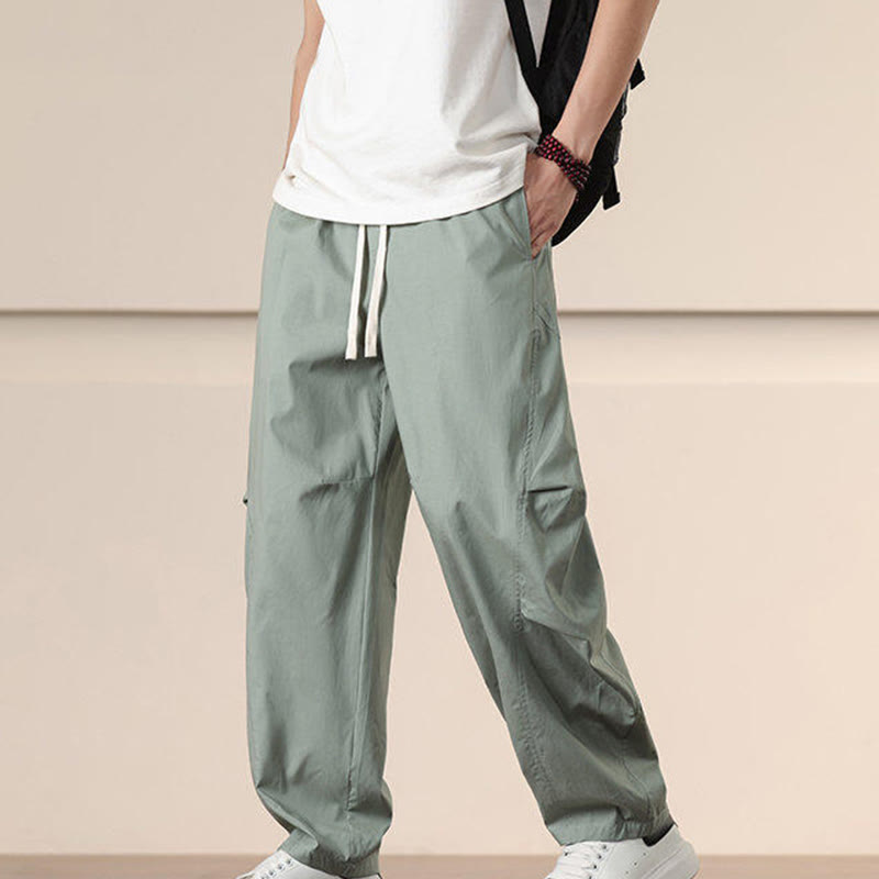 Pantaloni harem da uomo con coulisse e tasche Buddha Stones Commute Spring tinta unita - image 21