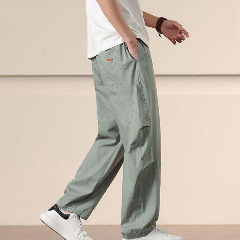 Pantaloni harem da uomo con coulisse e tasche Buddha Stones Commute Spring tinta unita - image 20