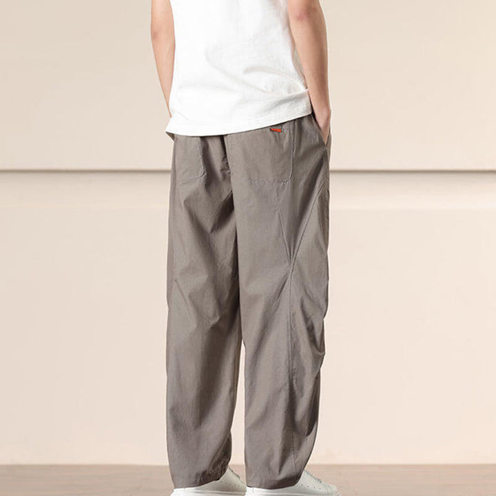 Pantaloni harem da uomo con coulisse e tasche Buddha Stones Commute Spring tinta unita - image 32