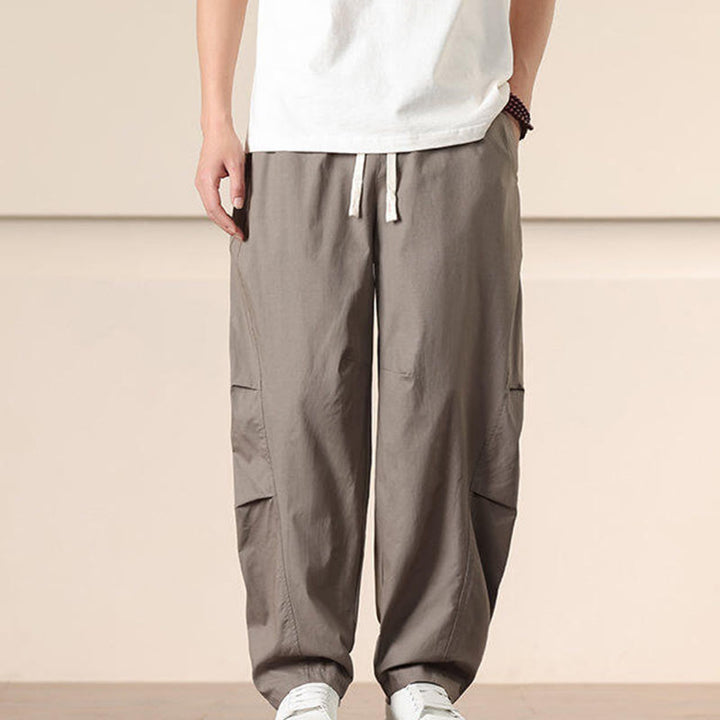 Pantaloni harem da uomo con coulisse e tasche Buddha Stones Commute Spring tinta unita - image 27